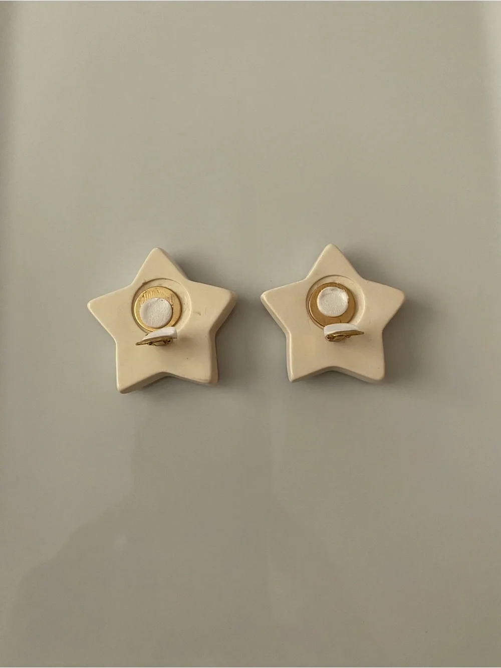 Vintage 1980s large star rhinestone clip-on statement earrings